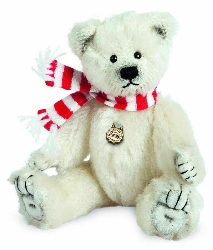 Teddy Hermann Original Polarbär mit Schal 14 cm 154990 -Limitiert auf 200 Exemplare - für Sammler