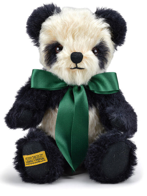 Merrythought Antique Panda Mohair 25 cm schwarz/crème AP10BC - für Kinder und Sammler ab 3 Jahre - NEU!